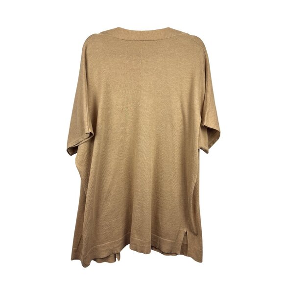 Women’s Chico’s Size 2XL Tan Short Sleeve Cardigan with Pockets - Picture 4 of 6